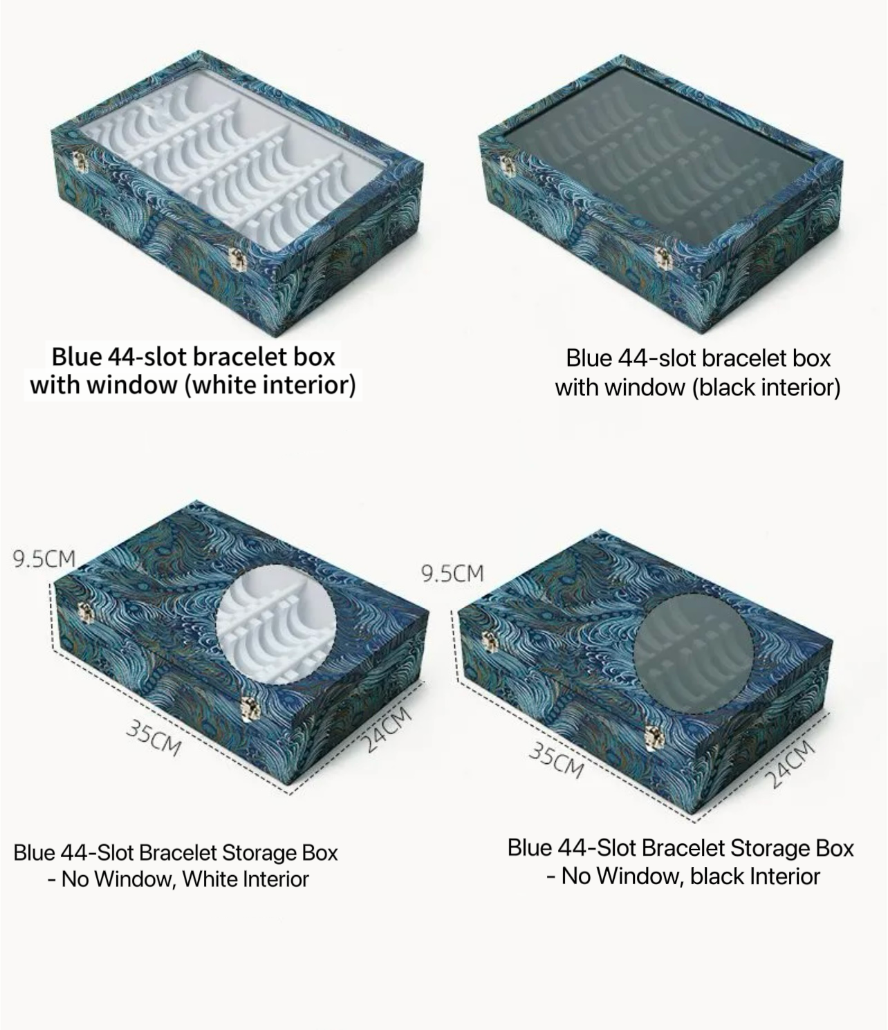 Large-Capacity 44-Slot, Adjustable Jewelry Box – A Beautiful Home for Your Treasures.**